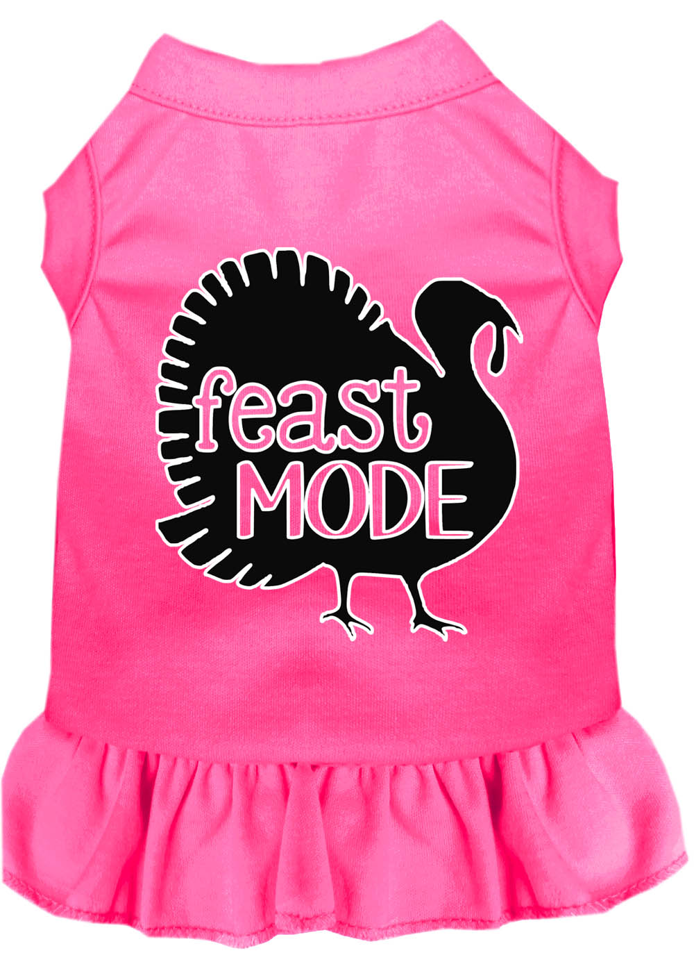 Feast Mode Screen Print Dog Dress Bright Pink Lg